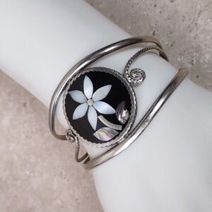 Alpaca Silver Inlay Cuff Bracelet